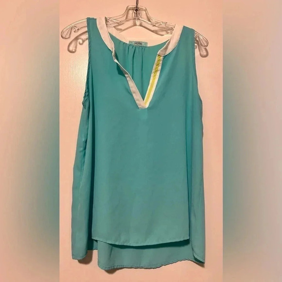 Karlie turquoise sheer sleeveless tank size S - Picture 1 of 6